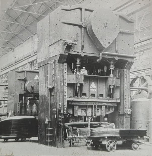 A slide from the Horwood collection, showing the Pressed Steel factory at Cowley