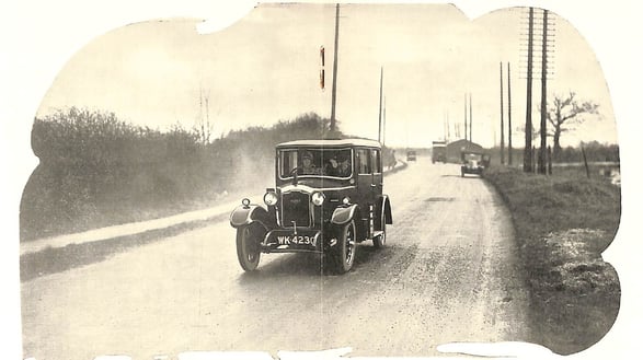 Photograph of the 'Nippy Ten' car. Black & White.