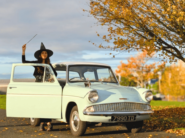 Ride in the Ford Anglia from Harry Potter this Halloween!