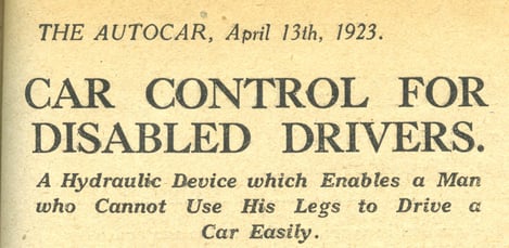 Autocar - 13 April 1923 - Headline Car Control for Disabled Drivers