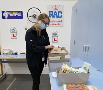 Bryony completing a task in the museum