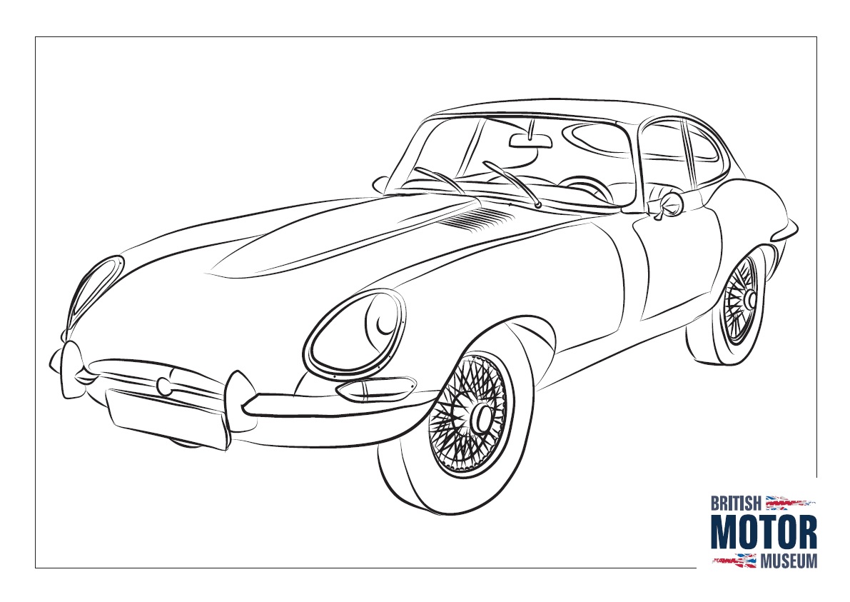 Jaguar E Type Colouring Sheet