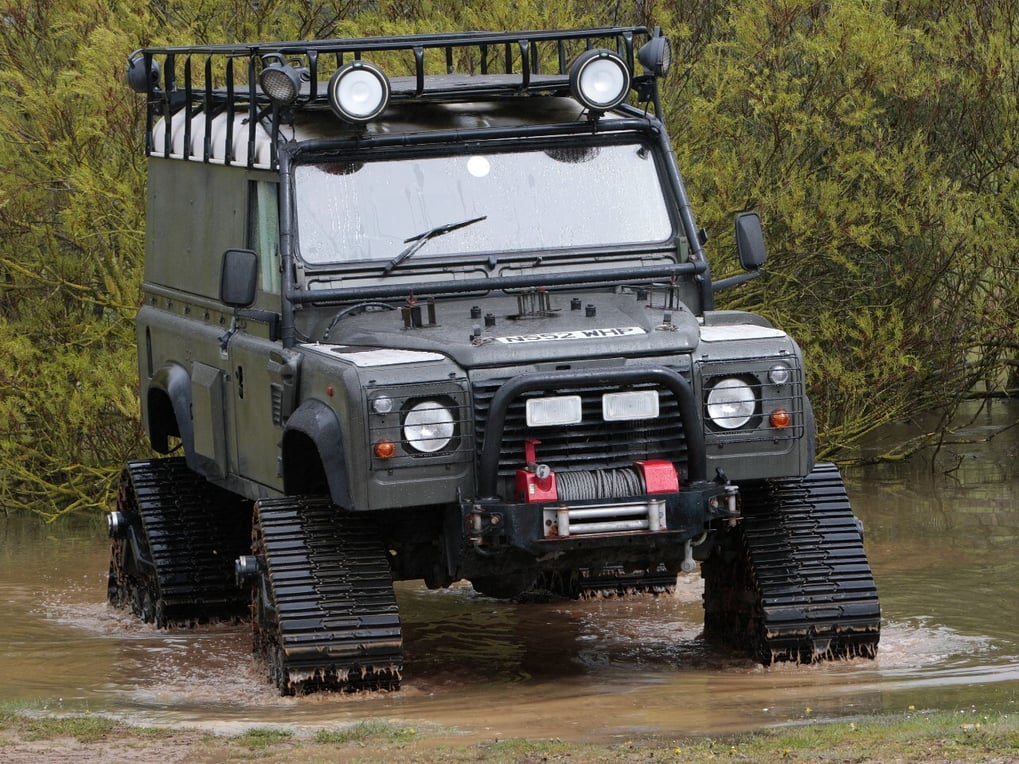 The Global Expedition Mattracks Defender in the British Motor Museum's online collection record