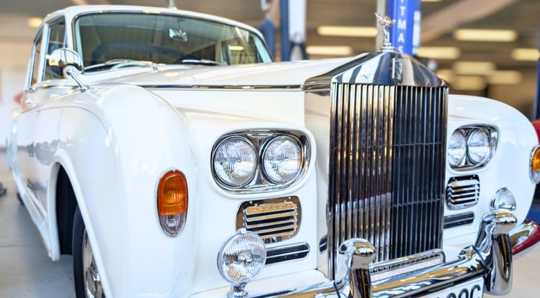 A white 1965 Rolls-Royce Phantom V